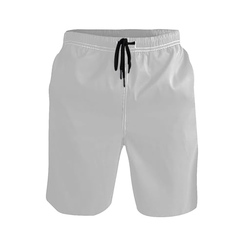 Light Grey Men's Sportwear Swim Trunks Quick Dry Board Shorts with
